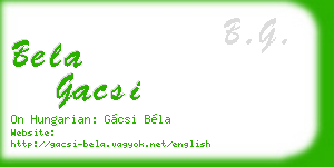 bela gacsi business card