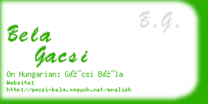 bela gacsi business card